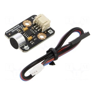 Sensor: sound | analog | Gravity | 5VDC | module,cables | Ch: 1 | Arduino