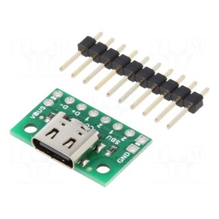Module: adapter | USB C 2.0 | connectors | 20.32x13.97mm | socket