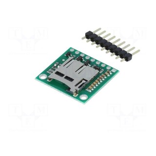 Module: adapter | microSD | 5VDC | pin strips,microSD
