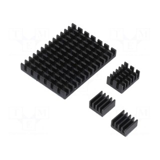 Heatsink | black | Raspberry Pi 4 B | aluminium | 3pcs.