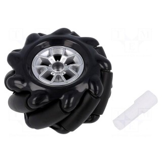 Left wheel | black | screw | Ø: 60mm | Plating: rubber | W: 30.62mm | 1pcs.