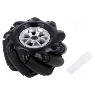 Right wheel | black | screw | Ø: 60mm | Plating: rubber | W: 30.62mm