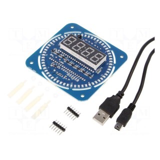 Module: digital clock | 3÷5VDC | USB mini | DS1302 | 81x81mm