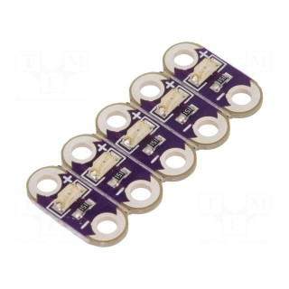 Module: LED | LilyPad | yellow | metalic holes | No.of diodes: 5