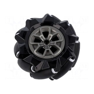 Left wheel | black | screw | Ø: 97mm | Plating: rubber | W: 44.9mm | 1pcs.
