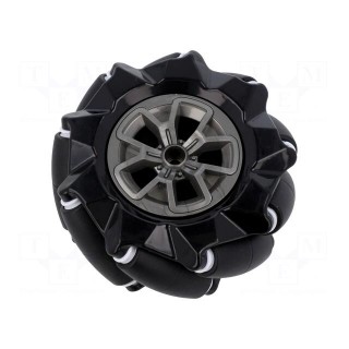 Right wheel | black | screw | Ø: 97mm | Plating: rubber | W: 44.9mm | 1pcs.
