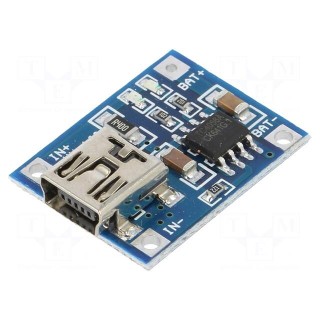 Module: Li-Po/Li-Ion charger | 5VDC | USB B mini | TP4056 | 1A | 4.2V
