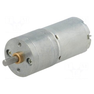 Motor: DC | with gearbox | LP | 12VDC | 1.1A | Shaft: D spring | 71rpm