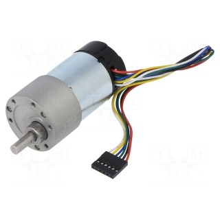 Motor: DC | with gearbox | 24VDC | 3A | Shaft: D spring | 200rpm | 50: 1