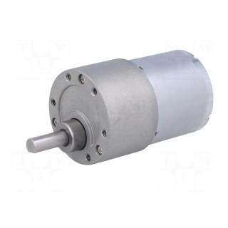 Motor: DC | with gearbox | 6÷12VDC | 5.5A | Shaft: D spring | 200rpm