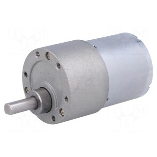 Motor: DC | with gearbox | 6÷12VDC | 5.5A | Shaft: D spring | 200rpm