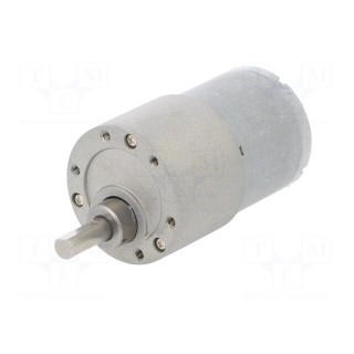Motor: DC | with gearbox | 6÷12VDC | 5.5A | Shaft: D spring | 76rpm