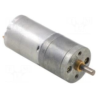 Motor: DC | with gearbox | HP | 6VDC | 6A | Shaft: D spring | 130rpm | 75: 1