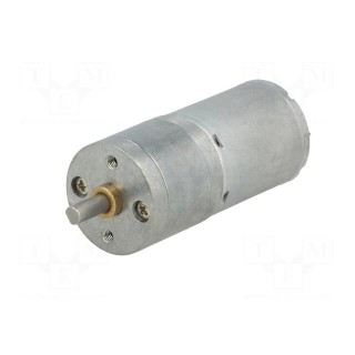 Motor: DC | with gearbox | HP | 12VDC | 5.6A | Shaft: D spring | 100rpm