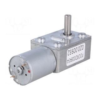Motor: DC | with worm gear | 3÷9VDC | 1A | Shaft: D spring | 160rpm | 37: 1