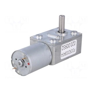 Motor: DC | with worm gear | 3÷9VDC | 1A | Shaft: D spring | 160rpm | 37: 1