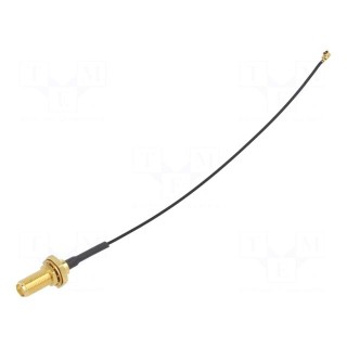 Cable: coaxial | Cable: 1.13 mm Micro-cable | 0.15m | AMC,SMA | female