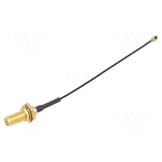 Cable: coaxial | Cable: 1.13 mm Micro-cable | 0.1m | AMC,SMA | female