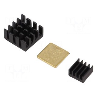 Heatsink | aluminium,black | Arduino,Raspberry Pi | 3pcs.