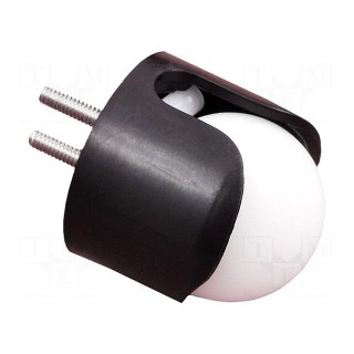 Ball casters | screw | Ø: 19.1mm | Tip mat: plastic | H: 23.1mm
