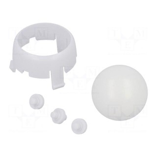 Ball casters | Kit: ball,housing | white | push-in | Tip mat: plastic
