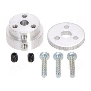 Bracket wheel | Kit: adapter,mounting screws | Shaft: D spring