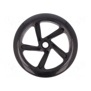 Wheel | black | Pcs: 1 | push-in | Ø: 200mm | Plating: polyurethane
