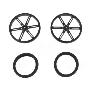 Wheel | black | push-in,screw | Ø: 90mm | Shaft dia: 5.8mm | W: 10mm