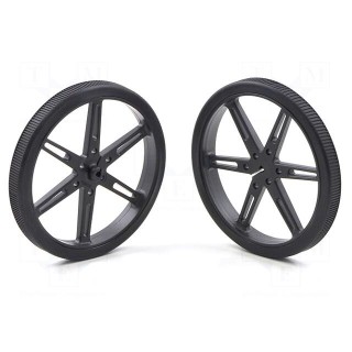 Wheel | black | Shaft: D spring | Pcs: 2 | push-in | Ø: 80mm | W: 10mm