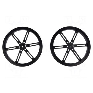 Wheel | black | Shaft: D spring | push-in | Ø: 90mm | Shaft dia: 3mm