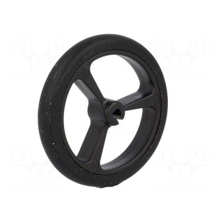 Wheel | black | Shaft: D spring | push-in | Ø: 40mm | Shaft dia: 3mm