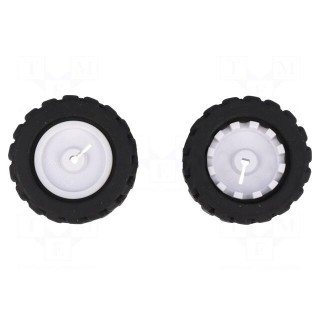 Wheel | black | Shaft: D spring | push-in | Ø: 42mm | Shaft dia: 3mm