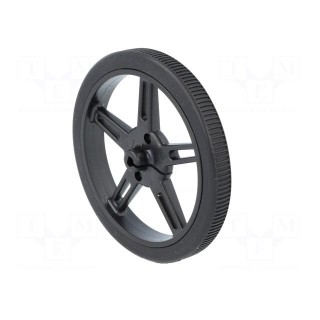 Wheel | black | Shaft: D spring | push-in | Ø: 60mm | Shaft dia: 3mm