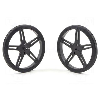 Wheel | black | Shaft: D spring | push-in | Ø: 70mm | Shaft dia: 3mm