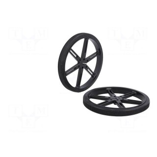 Wheel | black | Shaft: D spring | Pcs: 2 | push-in | Ø: 90mm | W: 10mm