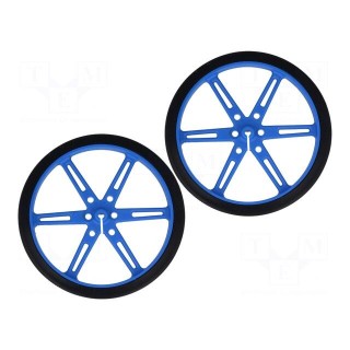 Wheel | blue | Shaft: D spring | push-in | Ø: 80mm | Shaft dia: 3mm | 2pcs.