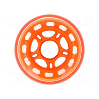 Wheel | orange | Shaft: smooth | push-in | Ø: 75mm | Shaft dia: 22mm