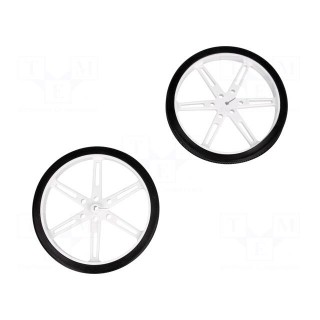 Wheel | white | Shaft: D spring | Pcs: 2 | push-in | Ø: 80mm | W: 10mm