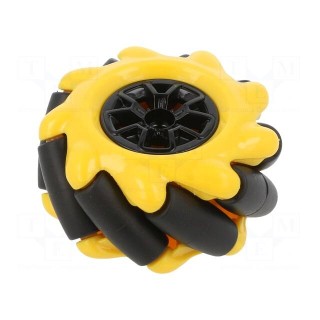 Wheel | yellow-black | Shaft: screw | screw | Ø: 48mm | Plating: rubber