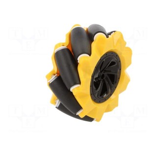 Wheel | yellow-black | Shaft: screw | screw | Ø: 80mm | Plating: rubber