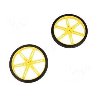 Wheel | yellow | Shaft: D spring | push-in | Ø: 80mm | Shaft dia: 3mm