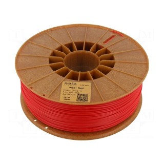 Filament: ABS+ | 1.75mm | red | 230÷270°C | 1kg | Table temp: 80÷110°C