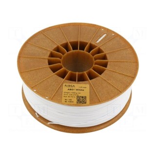 Filament: ABS+ | 1.75mm | white | 230÷270°C | 1kg | Table temp: 80÷110°C