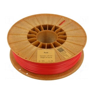 Filament: ASA | 1.75mm | red | 220÷250°C | 700g | Table temp: 90÷110°C