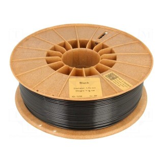 Filament: PET-G | 1.75mm | black | 220÷250°C | 1kg | Table temp: 60÷80°C