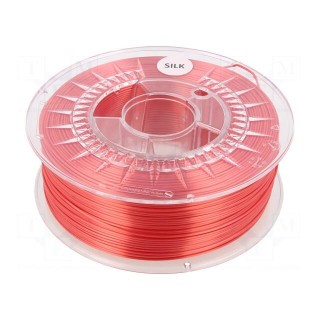 Filament: SILK | Ø: 1.75mm | red | 225÷245°C | 1kg | Table temp: 50÷60°C
