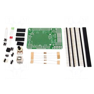 Prototyping board and set of components