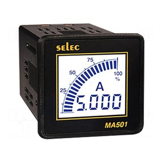Ammeter | digital,mounting | I AC: 0÷5kA | True RMS | on panel | LCD