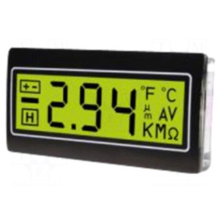 Voltmeter | digital,mounting | -200÷200mV | on panel | LCD | 3,5 digit
