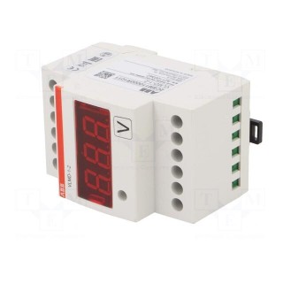 Voltmeter | digital,mounting | VDC: 0÷500V | VAC: 0÷500V | LED | IP20